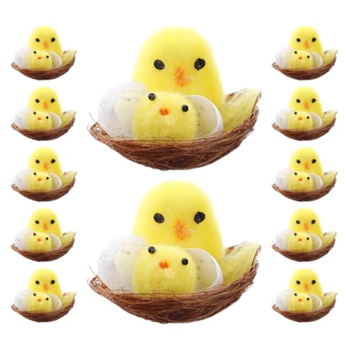 JOINPAYA Ostern Küken Dekorationen Set 12 Stücke Mini Flauschigen Küken Nest Ostern Jungen und Mädchen JOINPAYA Ostern Küken Dekorationen Set 12 Stücke Mini Flauschigen Küken Nest Ostern Jungen und Mädchen von JOINPAYA