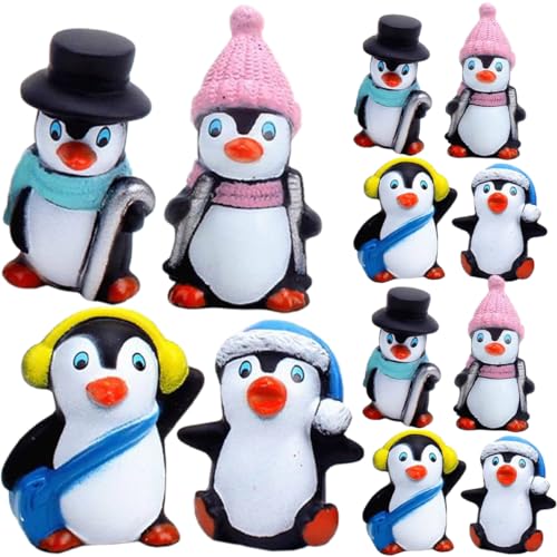 JOINPAYA 12stücke Pinguin Figuren Teiliges Winter Deko Für Kuchen Kinderzimmer Und Mikro-landschaftsdekoration Niedliche Pinguin Ornamente Für Jungen Und Mädchen von JOINPAYA
