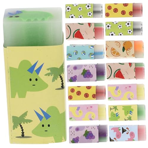 JOINPAYA 15 Stück Teiliges Radiergummiset für Kreative Formen Wassermelone und Dinosaurier Portable Schulaccessoires für Sicher und Zuverlässig der Anwendung von JOINPAYA