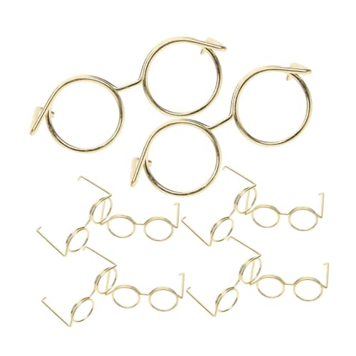 JOINPAYA 15 Stück Zubehör für Puppenbrillen Draht Minibrille für Puppe Herstellung Kleid doll Accessories Puppen Accessoires Puppenzubehör entzückende Mini-Brille Metall Golden von JOINPAYA