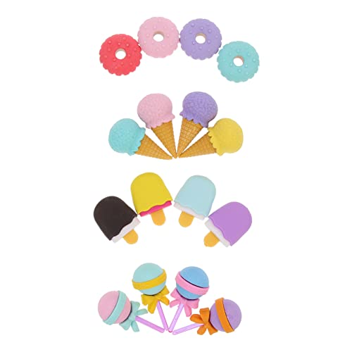 JOINPAYA 16 Stück Teiliges Niedliche Dessert Radiergummis für Cartoon Radierer für Schulsachen Lutscher Donut Eistüte Designs Geschenkideen für Kreative Bastelprojekte von JOINPAYA
