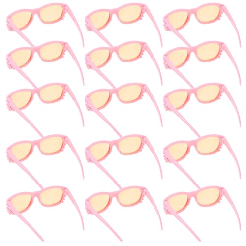 JOINPAYA 16Pcs Minipuppenbrille Puppen doll Accessories Zubehör für Babypuppen stilvolle Brillenrequisiten Frauen -Brillen-Requisiten Puppenbrillen Plastik Rosa von JOINPAYA