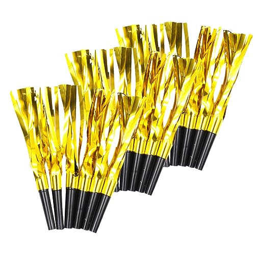 JOINPAYA 18 Stück Pfeife Lichtschwert Blase Becher Party Tassen Zappeln Geburtstag Blowouts Hörner Geburtstag Blowouts Krachmacher Golden von JOINPAYA