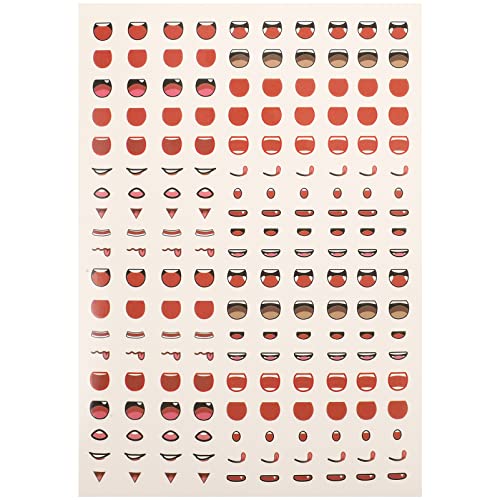 JOINPAYA 1blatt Mund Sticker Selbstklebende Papier Aufkleber Für DIY Bastelprojekte Animation Mund Sticker Für Tonfiguren Und Puppen Varianten Formen von JOINPAYA