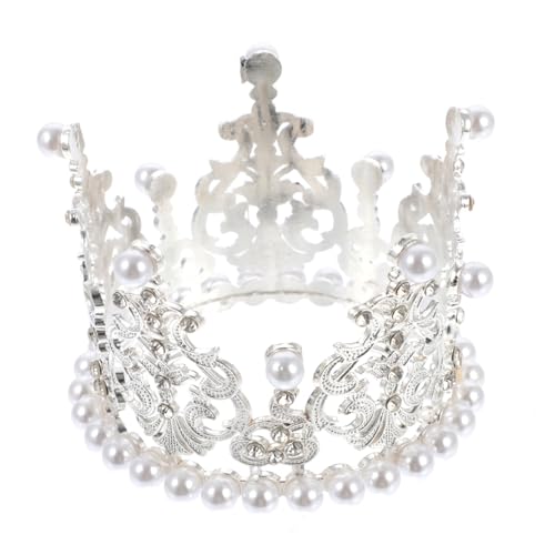 JOINPAYA 1stk Krone Dekoration Ornament Kuchen Liefert Backen Topper Kopfschmuck Für Dekorative Tortenkrone Krone Tortenaufsatz Dekorative Kronen Künstliche Perle Silver JOINPAYA 1stk Krone Dekoration Ornament Kuchen Liefert Backen Topper Kopfschmuck Für Dekorative Tortenkrone Krone Tortenaufsatz Dekorative Kronen Künstliche Perle Silver von JOINPAYA