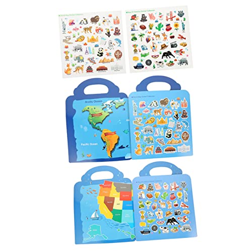 JOINPAYA 2 Karten-Sticker-Buch kinderkram Buch bastelset Aufkleberbuch Reusable Stickers lernspielzeug lustige Heimdekoration Stickerbuch für Kartenaufkleber PVC von JOINPAYA