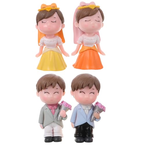 JOINPAYA 2 Paar Kleine Ornamente Für Paare Kuchen Kleine Braut Und Bräutigamfiguren Multifunktionale Paarfigur Hochzeitsdekor Tischpaarpuppe Kunststoff von JOINPAYA