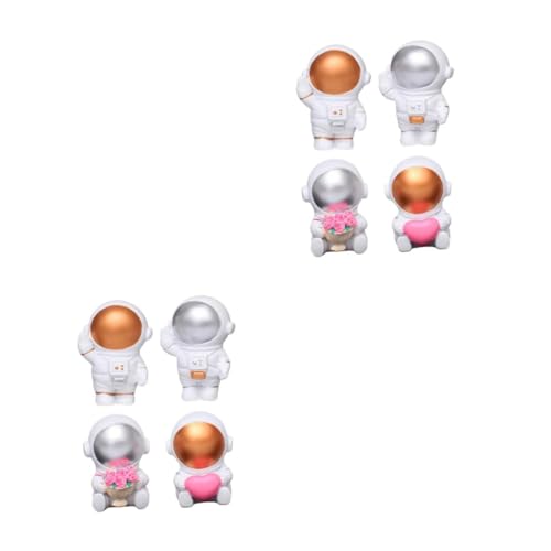 JOINPAYA 2 Sätze Astronauten-ornamente House Decoration Room Decoration Cake Decorating Room Decor for Kuchenverzierung Party Wohnkultur Astronauten-modellierungsstatue Harz 4 Stücke * 2 von JOINPAYA