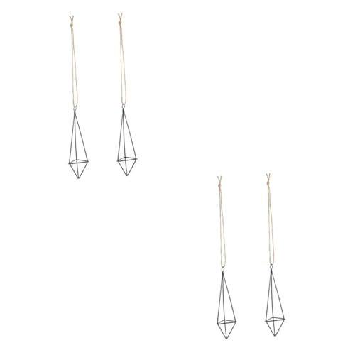 JOINPAYA 2 Sätze Hängender Pflanzenhalter Geometrisches Design Für Luftpflanzen Vielseitig Einsetzbar Als Wand Oder Tischdekoration Höhe Juteseil Für Rustikalen 2 Stück * 2 von JOINPAYA