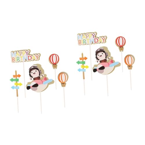 JOINPAYA 2 Sätze Pilot Kuchen Karte Flugzeug Geburtstag Kuchen Liefert Geburtstag Party Dekorationen Kuchen Topper Kuchen Picks Papier 25 Stück * 2 von JOINPAYA