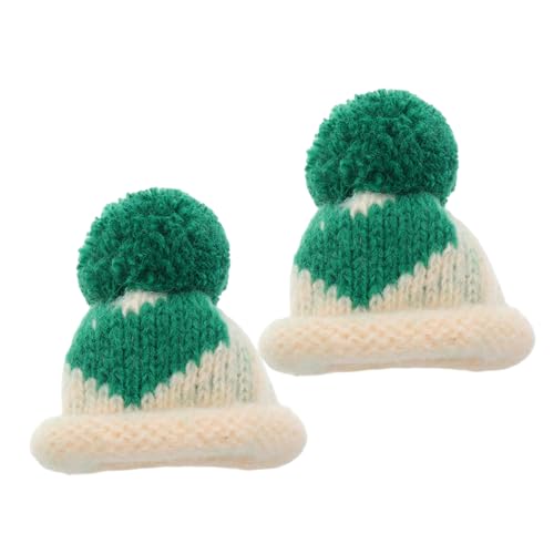 JOINPAYA 2 Stück Mini-strickmütze Puppenhutzubehör Puppenhüte Kleine Strickmützen Weihnachtsdeko-hüte Urlaub Gestrickte Puppenmützen Weinflaschenhüte Selber Machen Dekoration Baum Stricken von JOINPAYA