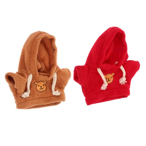 JOINPAYA 2 Stück Puppen -Sweatshirt -Zubehör Bärenmuster Plüsch Blau klein tragen Teddybären Kleidung Puppen-Accessoires Teddybären-Outfit Puppendekor Bärenpuppen-Outfits Stoff von JOINPAYA