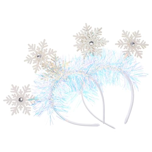 JOINPAYA 2 Stück Weihnachts-stirnbänder mit Schneeflockenmotiv: Glitzernde Weiße Haarreifen mit Strasssteinen für Frauen, Mädchen Und Kinder – Haar-accessoires für Weihnachtsfeiern Und von JOINPAYA
