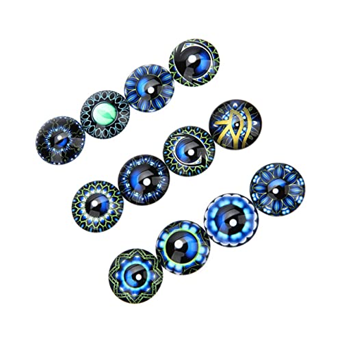 JOINPAYA 20 Stück Edelsteine ​​Glasaufkleber DIY Glasflicken Zeitglas Patch Schmuckmaterial selber Machen Schmuckaufnäher Flecken runder Cabochon aus Glas Blue von JOINPAYA