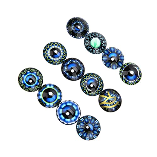 JOINPAYA 20 Stück Gem Glaspatch Runder Cabochon Aus Glas Schmuckmaterial Selber Machen Edelsteine ​​glasaufkleber Schmuckaufnäher Flecken Blue von JOINPAYA