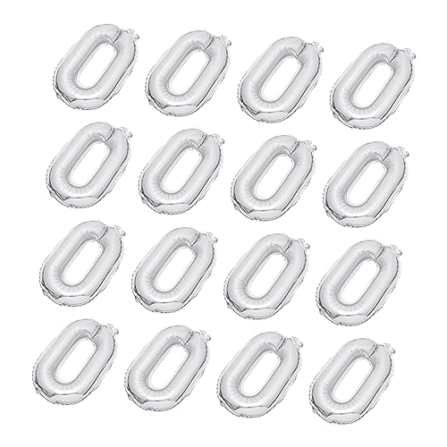 JOINPAYA 20 Stück Kettenfolienballons wand polsterung hochzeitsdeko Geburtstag Luftballons dekorativer Luftballon zahlen luftballon Geburtstagsballon Partyballon Aluminiumfolie Silver von JOINPAYA