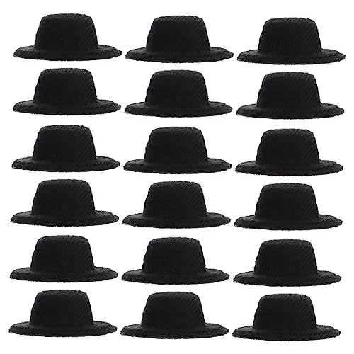 JOINPAYA 20 Stück Mini-Hut Dolls for doll Hair Puppenhut-Kollektion Spielzeughüte Minihüte zum Basteln Miniaturen Schwarze Formale Miniaturhüte Dress-up Mini formelle hüte Stoff Black von JOINPAYA