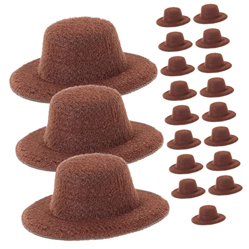 JOINPAYA 20 Stück Mini-Hut Kappe Mini-Puppen Hüte Kinderkleider kinderkleidung kinderbekleidung Kleidung für Mini-Jazz-Hüte zum Basteln Puppenhutzubehör Stoff Brown von JOINPAYA