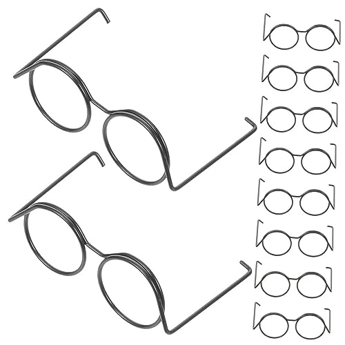 JOINPAYA 20 Stück Puppe Mini-Brille Aus Metall Mini -puppenbrille Rand Gläser Puppenbrillen Kleid Miniatur Mini-Brille Für Puppen Minibrille Für Puppen Puppe Mini Black von JOINPAYA