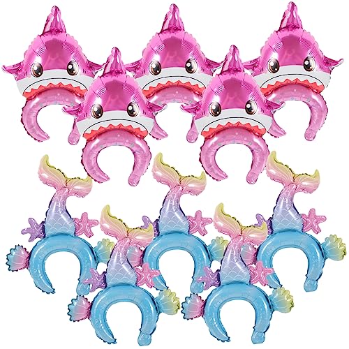 JOINPAYA 20 Stück Stirnband Ballon haarband hair-band kopfhoerer Kopfschmuck Luftballons haircharm Party klein Geburtstag Blau Foto -Requisiten Cartoon aufblasbares Stirnband Aluminiumfolie von JOINPAYA