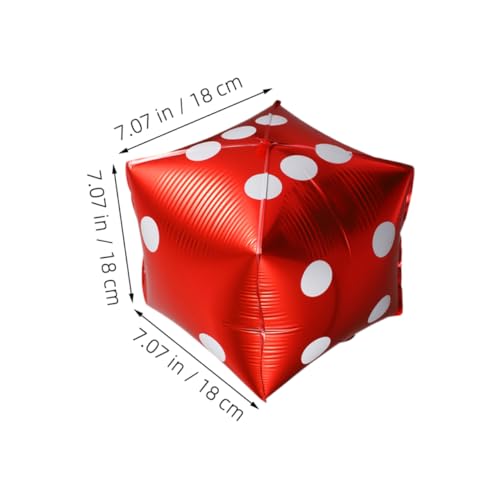 JOINPAYA 20 Stück Teiliges Würfel Folienballon Rote Sechseitige Aluminium Deko Leichte Partydekoration für Geburtstage und Spieleabende Glänzende Quadratische Luftballons für von JOINPAYA