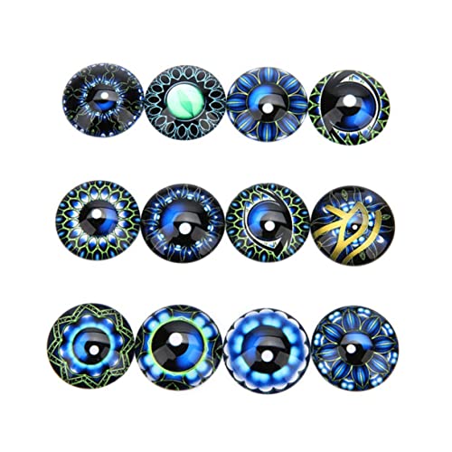 JOINPAYA 20 Stück runder Cabochon aus Glas DIY Glasflicken Edelsteine ​​Glasaufkleber Flecken Schmuckaufnäher Schmuckmaterial selber Machen Blue von JOINPAYA