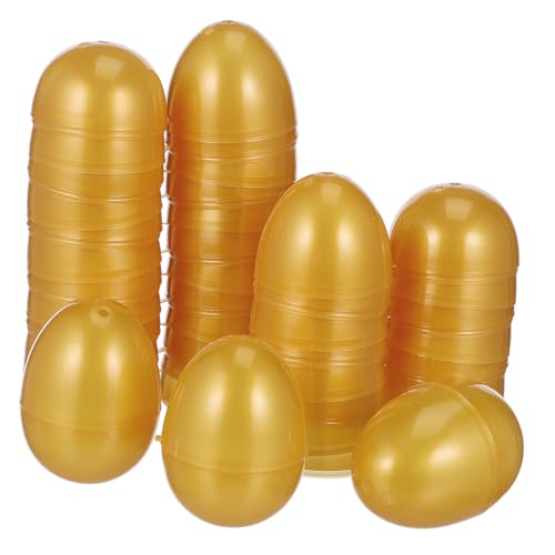 JOINPAYA 24 Stück Teiliges Goldene Plastikeier Befüllbare Ostereier für Kreative Geschenkverpackung Sichere Verschlussfunktion für Party Osterdekoration von JOINPAYA