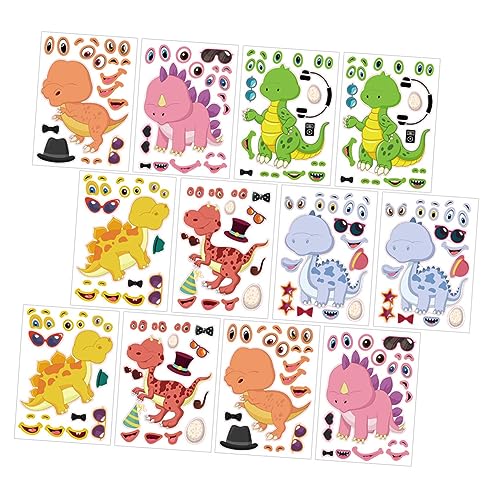 JOINPAYA 24stücke Teiliges Dinosaurier Aufkleber Lustige Wiederverwendbare Cartoon Tier Sticker Für Kindergeburtstagsfeiern Und Kreative Bastelprojekte Mitgebsel Und Dekoration von JOINPAYA