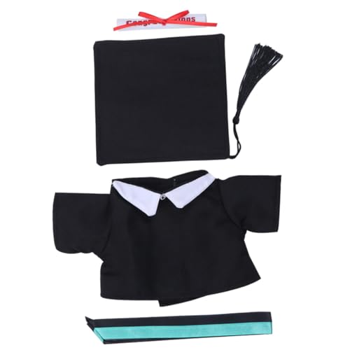 JOINPAYA 2Er Set Puppen-Abschlusskleid Abschlusspuppenkleidung ausgestopft Haustier Miniatur Babyzubehör Schuhe für Puppen Outfits Karikatur Mädchen Kleidung für Puppe Kleid für Puppe Black von JOINPAYA