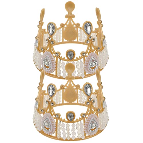 JOINPAYA Hochzeitstorte Topper Set 2 Stücke Acryl Krone Strass Kompatibel Party Crown Decor von JOINPAYA