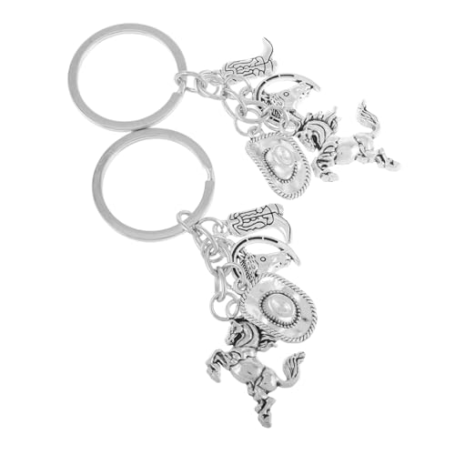 JOINPAYA 2pcs Cowboyhüte Keychain Western Horse Keyring Alloy Key Rings Schlüsselanhänger Western Themenschlüsselring Für Westliche Fans Accessoires JOINPAYA 2pcs Cowboyhüte Keychain Western Horse Keyring Alloy Key Rings Schlüsselanhänger Western Themenschlüsselring Für Westliche Fans Accessoires von JOINPAYA