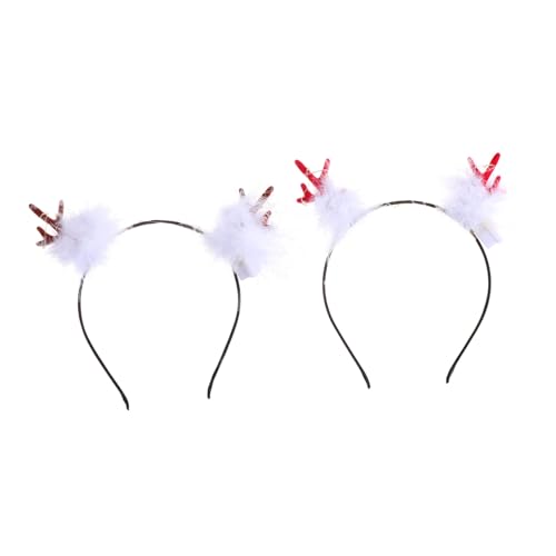 JOINPAYA 2St Leuchtendes Geweih-Stirnband weihnachtsdeko Haar schmücken LED Kopfbedeckung rot von JOINPAYA