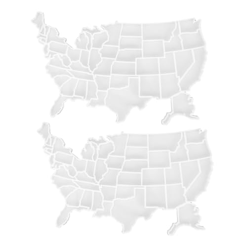JOINPAYA 2stücke Silikonformen Für Usa-Karten-Puzzles Für Bastelprojekte Epoxidharz Und Schokoladenherstellung Wiederverwendbar Und Leicht Zu Reinigen von JOINPAYA