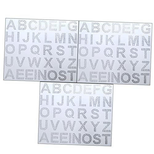JOINPAYA 3 Blätter Alphabet-Aufkleber Strassbuchstaben aufbügeln Buchstabenaufkleber für Kleidung Briefaufkleber Selbstklebende Strass-Sticker Aufkleber mit Strassbuchstaben Acryl Weiß von JOINPAYA