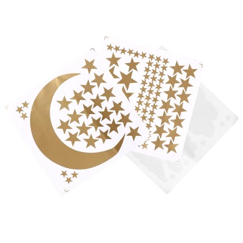 JOINPAYA 3 Blätter Sternen Mond Wolken Wandsticker in Gold mit PVC Langlebige Aufkleber für Kinderzimmer Babyzimmer Wanddekoration JOINPAYA 3 Blätter Sternen Mond Wolken Wandsticker in Gold mit PVC Langlebige Aufkleber für Kinderzimmer Babyzimmer Wanddekoration von JOINPAYA