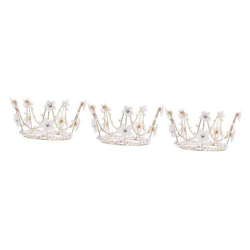 JOINPAYA 3 Stck. Kronenkuchen dekorieren Prinzessin Partyzubehör königliche Königin Perle Dekoration hochzeitsdeko Kuchen Topper caketopperr Kronenkopfschmuck Party-Kuchen- Legierung von JOINPAYA