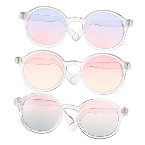 JOINPAYA 3 Stück 6 Punkte Puppenbrille puppenkleidung Puppen Kleidung Puppenweihnachtsgeschenke transparente Gläser klare Gläser schnapsgläser Puppenbrillen Puppe Plastik von JOINPAYA