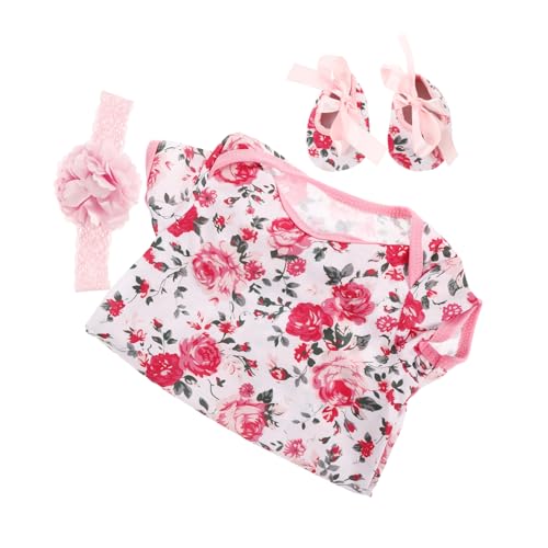 JOINPAYA 3 Stück Puppenkleidung Schuhe Neugeborene Kleidung Kleidung Puppen Zubehör Body klein Mädchen Babys Unisex-Kleidung für Neugeborene Kleider Baumwolle Rosa von JOINPAYA