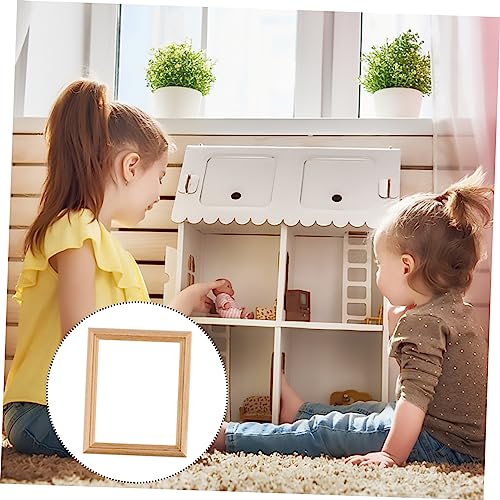 JOINPAYA 3 Stück Teiliges Miniatur Holz Fotorahmen Puppenhaus Dekoration aus Natürlichem Holz Handgefertigtes Langlebiges Mini Bilderrahmen Modell für Puppenhaus Zubehör von JOINPAYA