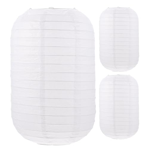 JOINPAYA 3stücke Teiliges Japanischer Papierlaternen Im Wintermelonen-Stil Weiße Hängende Dekoration Für Innen Und Außenanlässe Für Restaurants Und Feiern JOINPAYA 3stücke Teiliges Japanischer Papierlaternen Im Wintermelonen-Stil Weiße Hängende Dekoration Für Innen Und Außenanlässe Für Restaurants Und Feiern von JOINPAYA