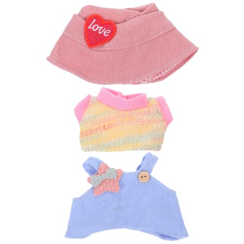 JOINPAYA 3-teiliges Puppen-Outfit-Set für 17 cm Puppen, Kawaii-Puppenkleidung mit Hut, T-Shirt und Strampler, für Puppenhaus, Cosplay, Kleidung, Zubehör JOINPAYA 3-teiliges Puppen-Outfit-Set für 17 cm Puppen, Kawaii-Puppenkleidung mit Hut, T-Shirt und Strampler, für Puppenhaus, Cosplay, Kleidung, Zubehör von JOINPAYA