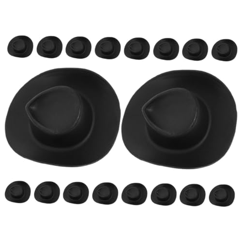 JOINPAYA 30 Stück Mini-cowboyhut Kleine Cowboyhüte Puppenhüte Cowboyhüte Masse Mini-Western-cowboyhut Aus Kunststoff Mini-hüte Miniaturhüte Minihüte Zum Basteln Mini-Hut Plastik Black von JOINPAYA