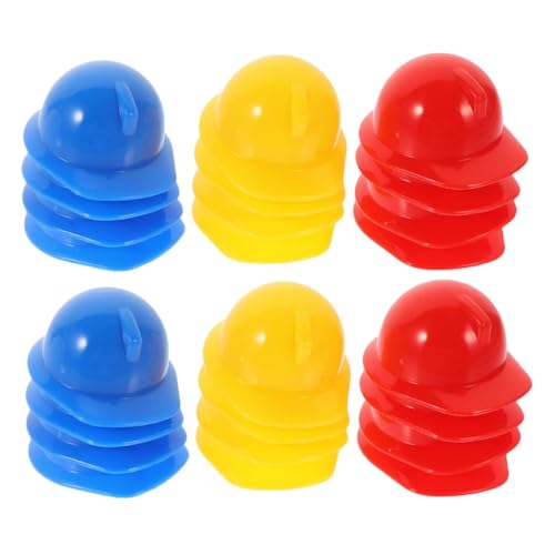 JOINPAYA 30 Stück Teiliges Miniatur Sicherheitshelm aus Kunststoff Kreative Mini Bauhelme in Rot Blau Gelb Dekorative Puppenhüte für Outdoor Partys und Haustier Accessoires von JOINPAYA