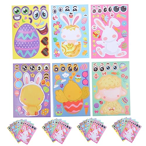 JOINPAYA 30blätter Ostern Puzzle Aufkleber Bunte Dekorative Sticker Für Junge Mädchen Party Dekoration Niedliche Designs Mit Hase Ei Und Küken Für Kreative Bastelprojekte Und Feste von JOINPAYA