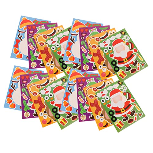 JOINPAYA 32blätter Weihnachts-Puzzle-Sticker Niedliche Santa Und Schneemann-Aufkleber Für Junge Mädchen Für Weihnachtsfeiern Und Kreative Bastelprojekte von JOINPAYA