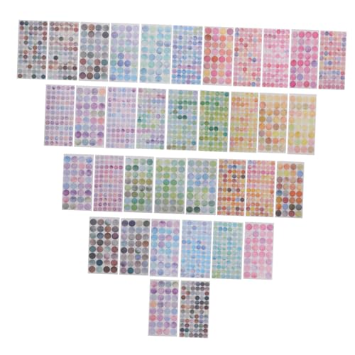 JOINPAYA 36 Blatt Bunte Klebepunkte Selbstklebende Kleine Runde Aufkleber für Haushalt Schule Büro zur Einfachen Klassifizierung und Dekoration Farbige Dot Sticker ohne Kleberückstände von JOINPAYA