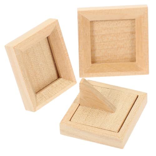 JOINPAYA Unvollendete Mini-fotorahmen Für Puppenhaus 3 Stück Holz-bilderrahmen Dekorative Modell-Sets von JOINPAYA