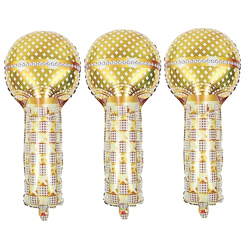 JOINPAYA 3stücke Aufblasbare Mikrofonballons Jahre Party Dekorationen Für Disco Mottopartys Aluminiumfolie Große Luftballons Fotorequisiten Für Musikfestivals Retro Stil von JOINPAYA
