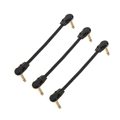 JOINPAYA 3Stücke Instrumentenkabel für Gitarre und Keyboard Patchkabel mit Vergoldeten Steckern Rechtswinkliges Design für Effektpedale Hochwertige Abschirmung von JOINPAYA