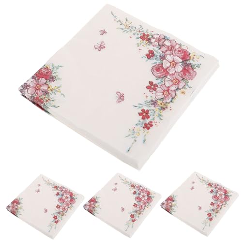 JOINPAYA Leinenservietten Mit Blumenmuster – 4 Sets Dekorativer Papierservietten – Perfekt Für Partys Hochzeiten Und Geburtstage von JOINPAYA